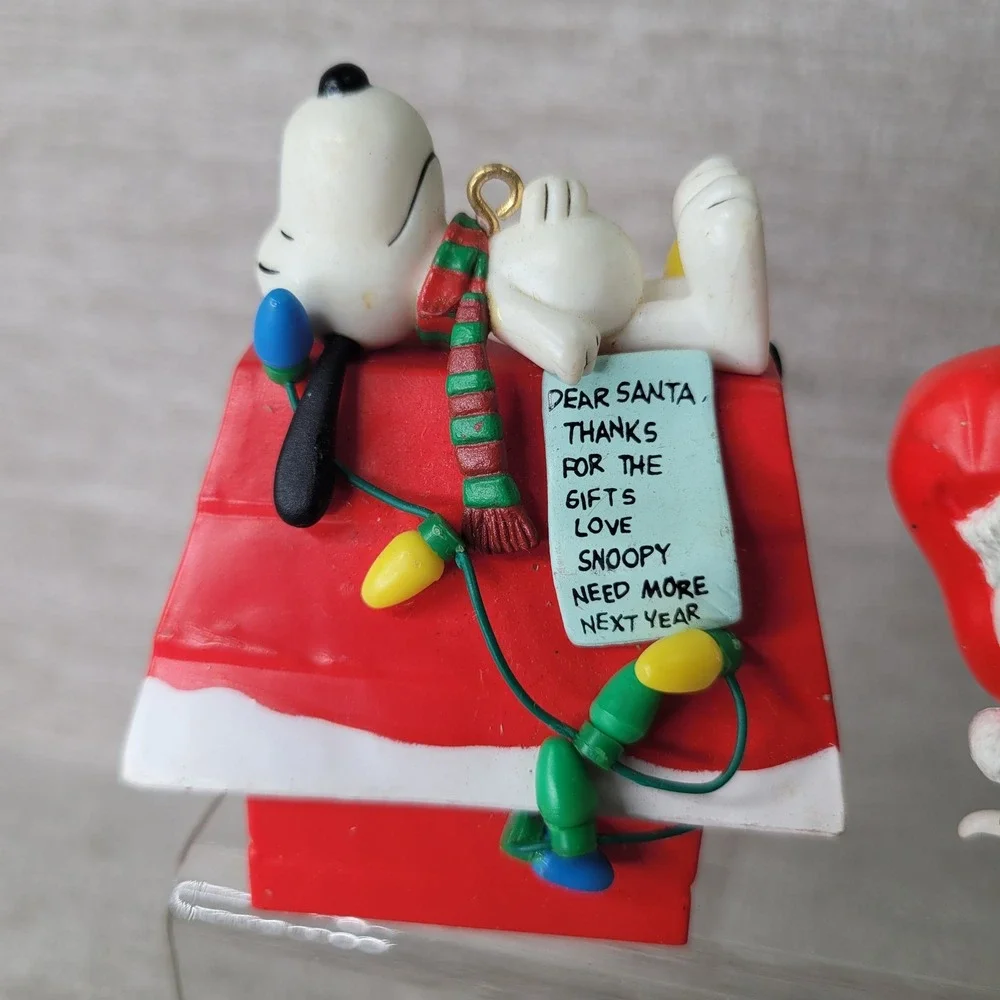 Vintage Peanuts Snoopy Charlie Brown Christmas Ornament 5pc Kurt Adler Figurine